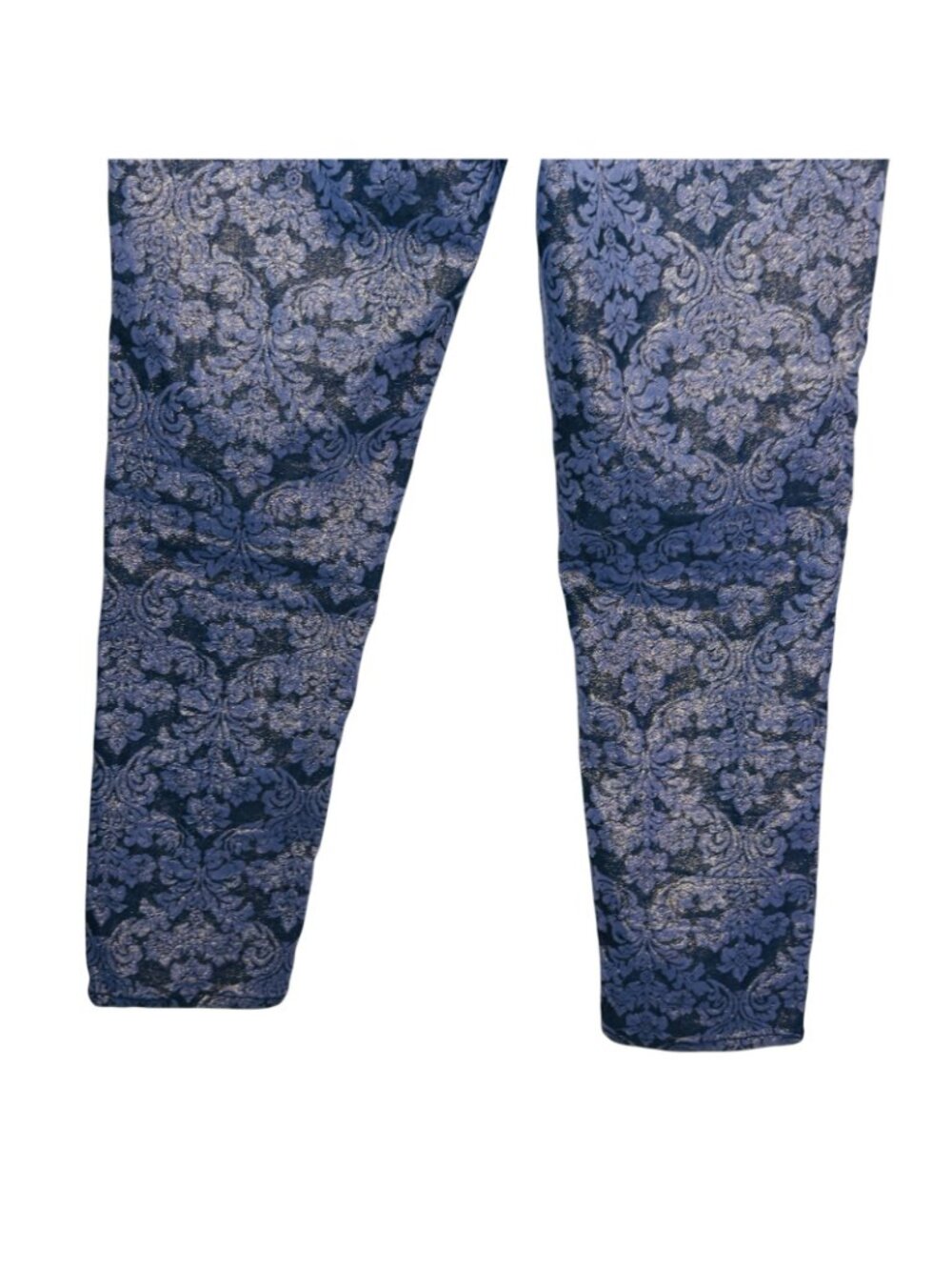 Chicos Girlfriend Slim Leg Ankle Jean Blue Floral Shimmer Stretch Size 0 | S | 4 - Picture 4 of 14